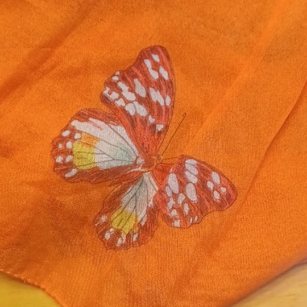 ART OF THE SCARF Tie Rack Orange Butterfly Scarf - Picture 5 of 15